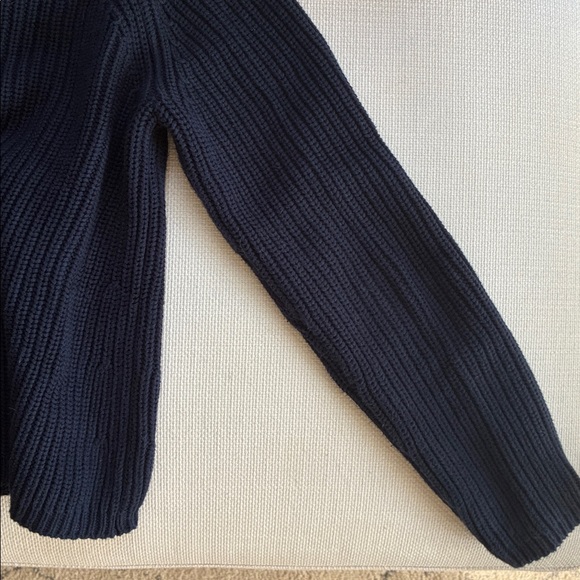 100% cotton navy fisherman crewneck sweater - Picture 8 of 9